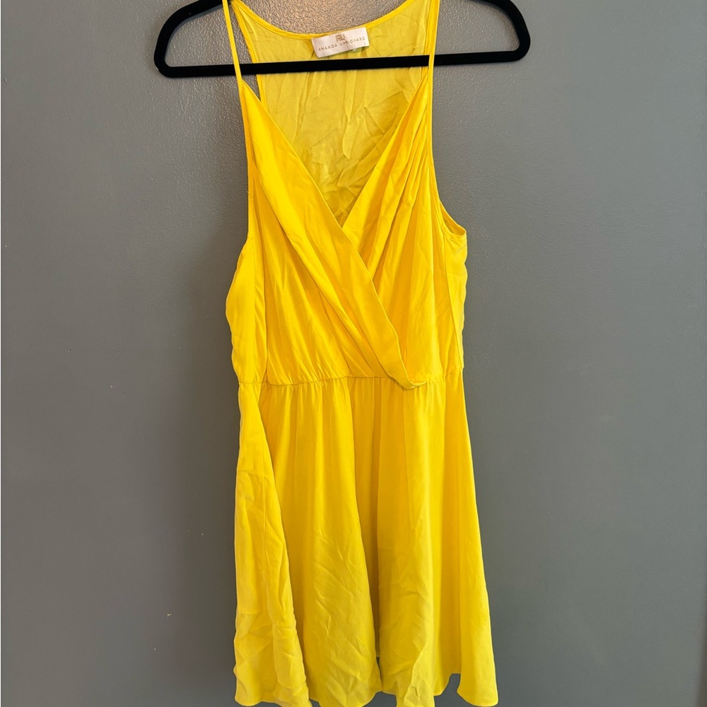 Amanda Uprichard Yellow Silk Mini Dress - Picture 2 of 8
